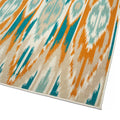 Modern, Ikat, Southwestern, Textured Cut Pile 9' X 12' Rectangle Area Rug Multi Polypropylene