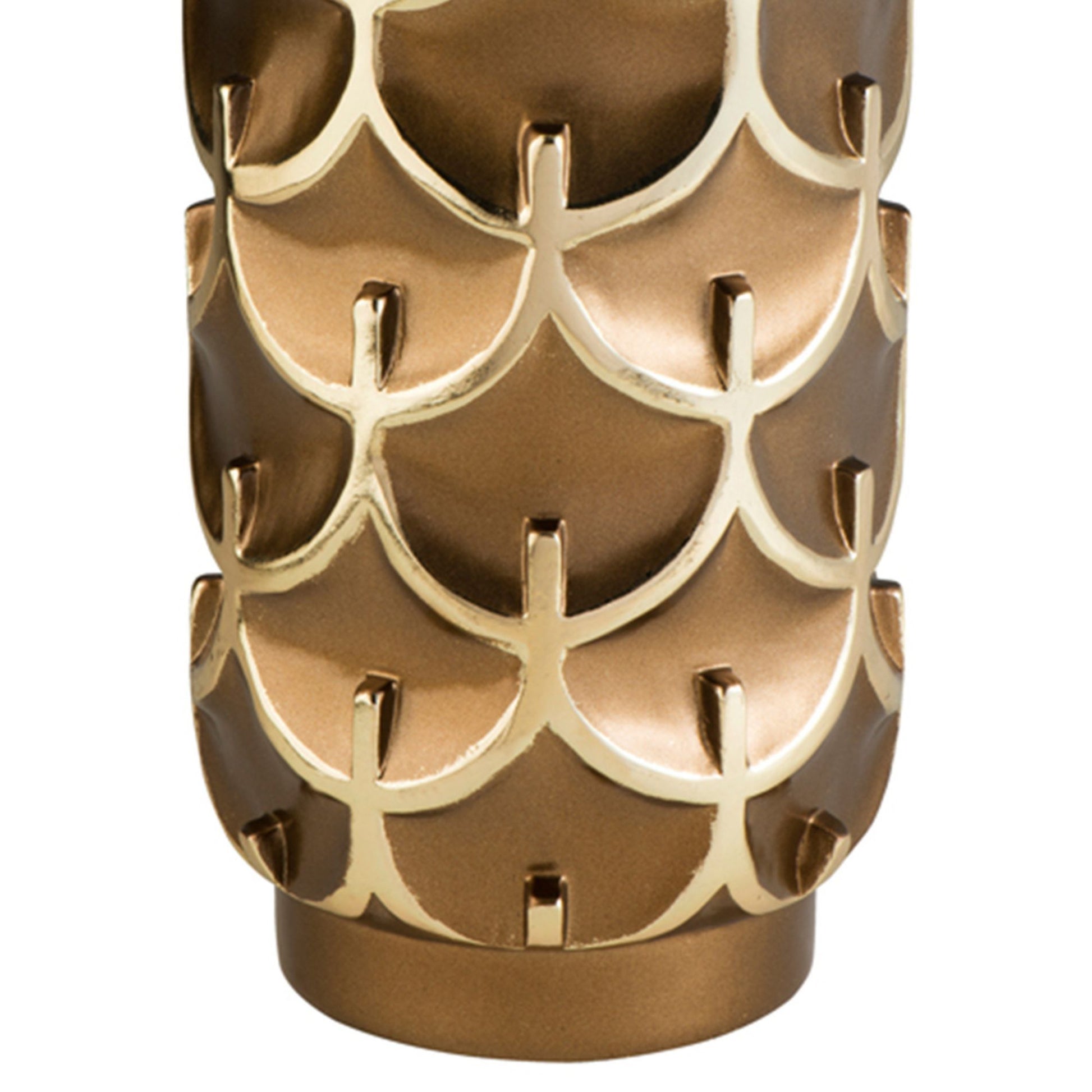 14.25" Tall Polyresin Decorative Vase "Mystic Owl", Golden Finish Gold Polyresin