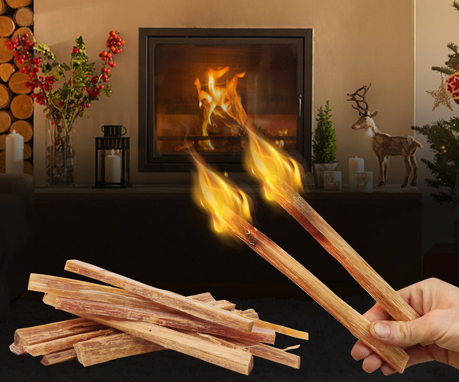 15 Lbs Fatwood Fire Starter Sticks With Wooden Box, 100% Natural Kindling Wood, Pine Firewood Firestarter For Campfire, Stove, Fireplace, Bonfires, Grill Natural Wood