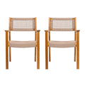 Braided Dining Chair Light Brown Light Brown,Teak Acacia Wood,Rope