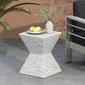 Speckle Symmetric Side Table White Concrete