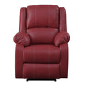Red Power Recliner With Usb Port Red Faux Leather Power Push Button Wood Primary Living Space Pillow Back Push Button Eucalyptus Pillow Top Arms Faux Leather