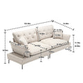 United Linen Sofaaccent Sofa Seat Sofa With Metal Feet Beige Linen 3 Seat