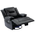 Home Theater Recliner Set Manual Recliner Chair With A Led Light Strip Two Built In Cup Holders For Living Room,Bedroom, Black Black Foam Pu