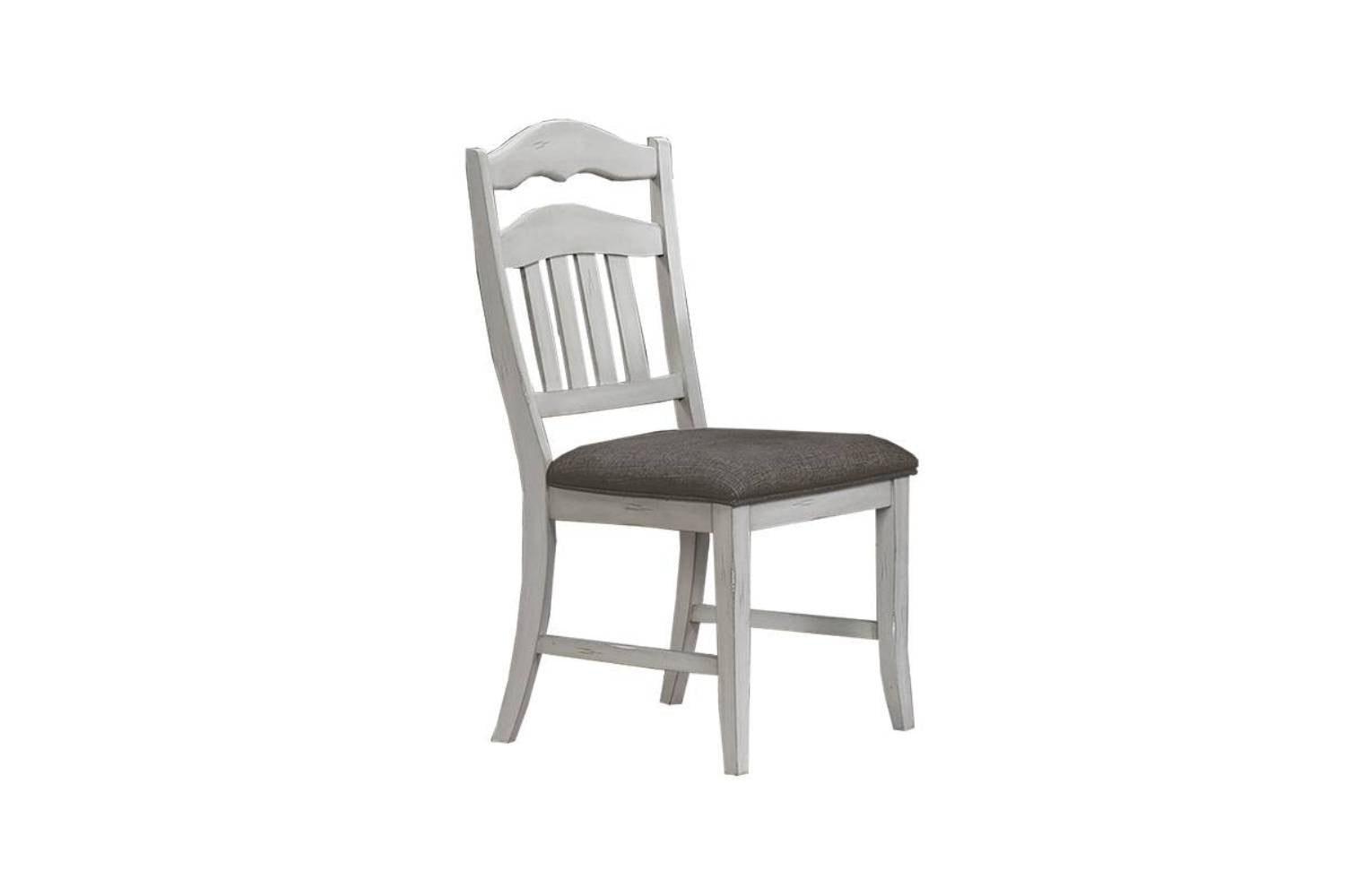 Contemporary Antique White Side Chairs Upholstered Cushion Seat Ladder Back 2Pc Dining Chairs Antique White Dining Room Foam Classic,Contemporary,Modern Dining Chairs Rubberwood Ladder Back Set Of 2