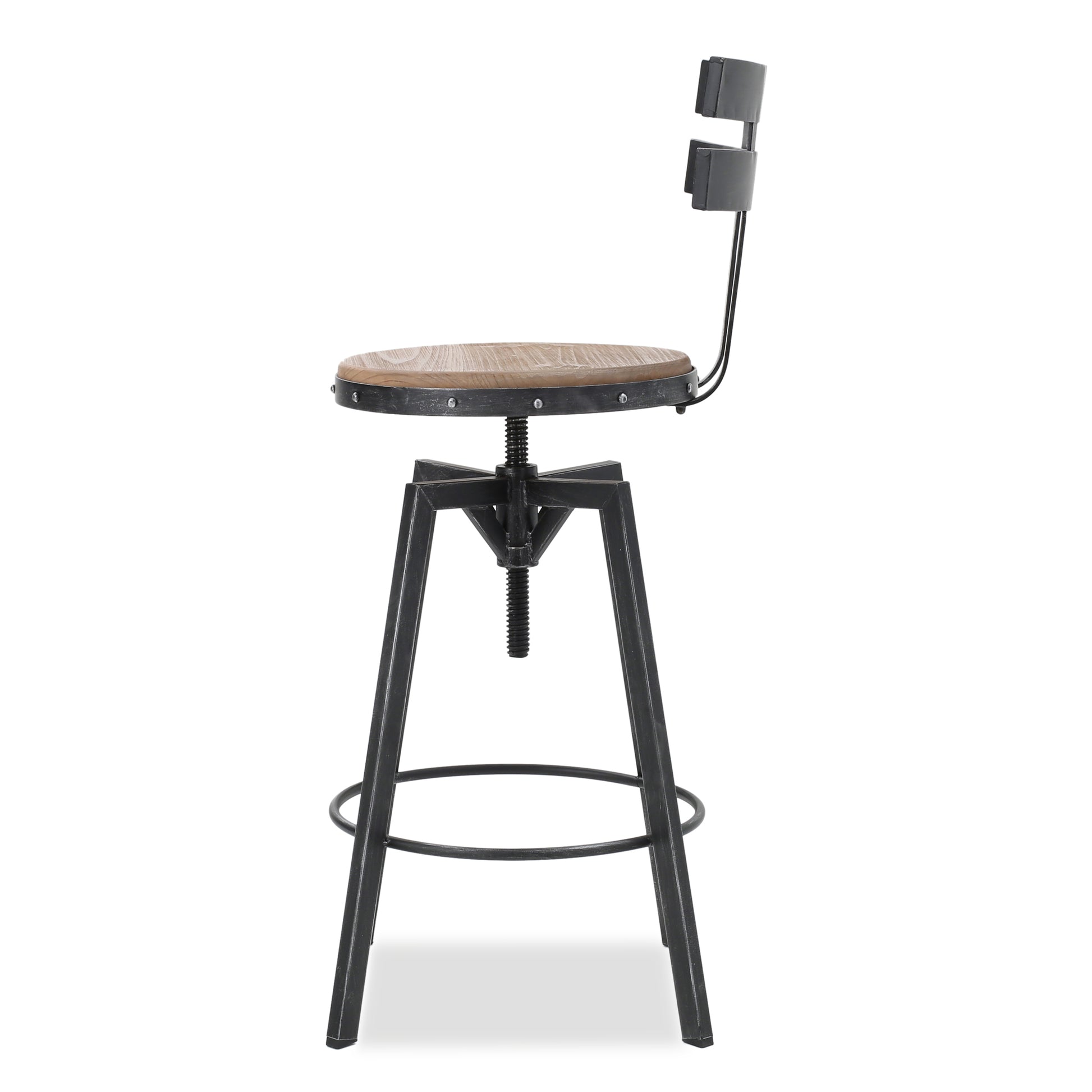 Metal Chair With Wooden Seat Black Metal & Wood