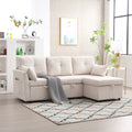 United We Win Furniture, Modular L Shaped Sofa, Modular Long Sofa With Reversible Chaise Lounge, Sofa Bed, Sleeper Sofa, Modular Sofa Combination With Storage Seats. Beige Velvet 3 Seat