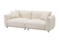 Oversized Loveseat Sofa For Living Room, Sherpa Sofa With Metal Legs, 3 Seater Sofa, Solid Wood Frame Couch With 2 Pillows, For Apartment Office Living Room Beige Beige Foam Fabric 3 Seat