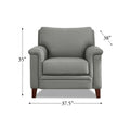 Westcott Leather Chair Silver Grey Memory Foam Genuine Leather