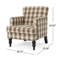 Harrison Tufted Club Chair Brown Fabric