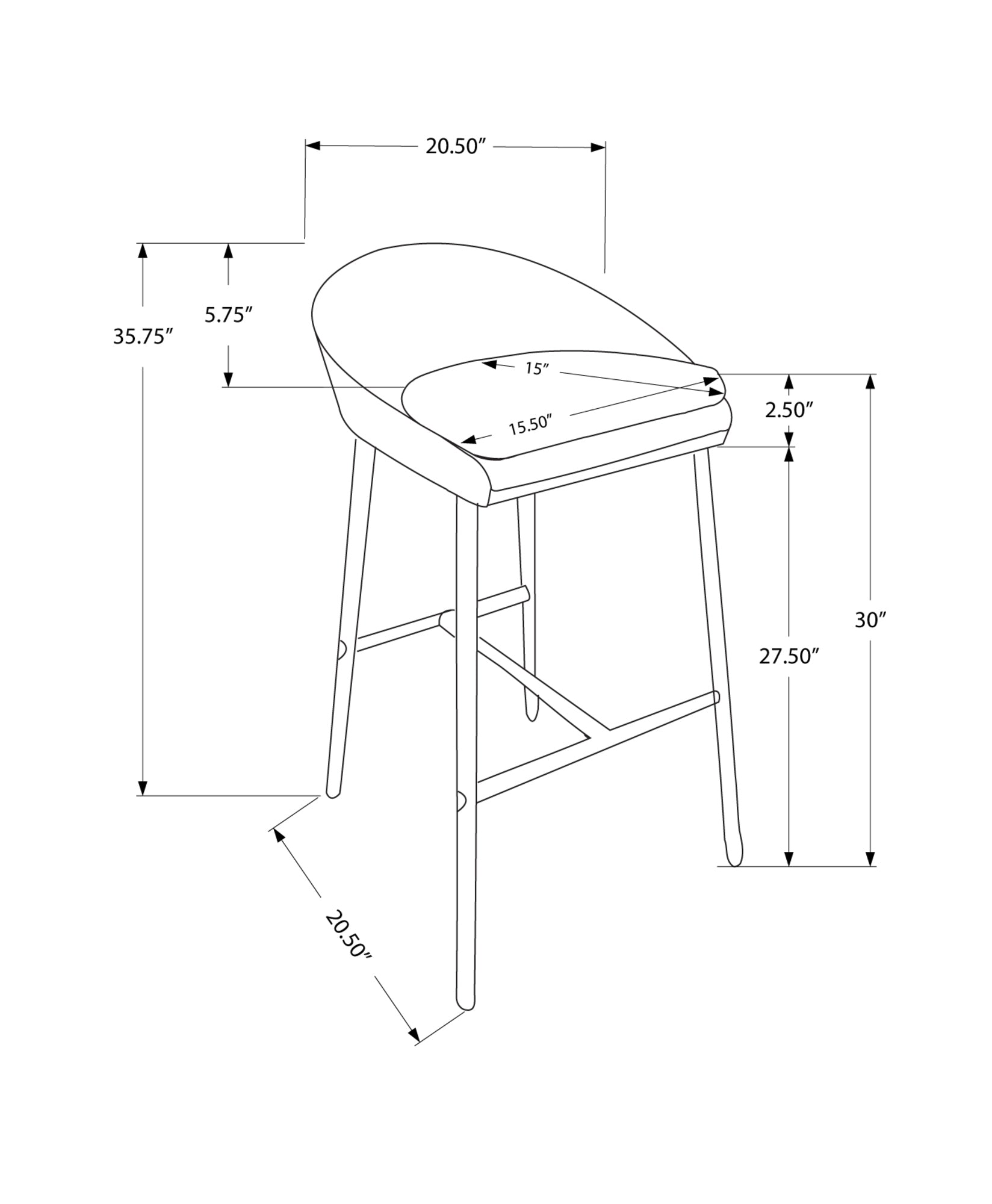 Bar Stool, Set Of 2, Bar Height, Chrome Metal, Grey Fabric, Contemporary, Modern Grey Foam Polyester