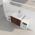 48 Inch Soft Close Doors Bathroom Vanity With Sink, Two Small Storage Shelves, 24