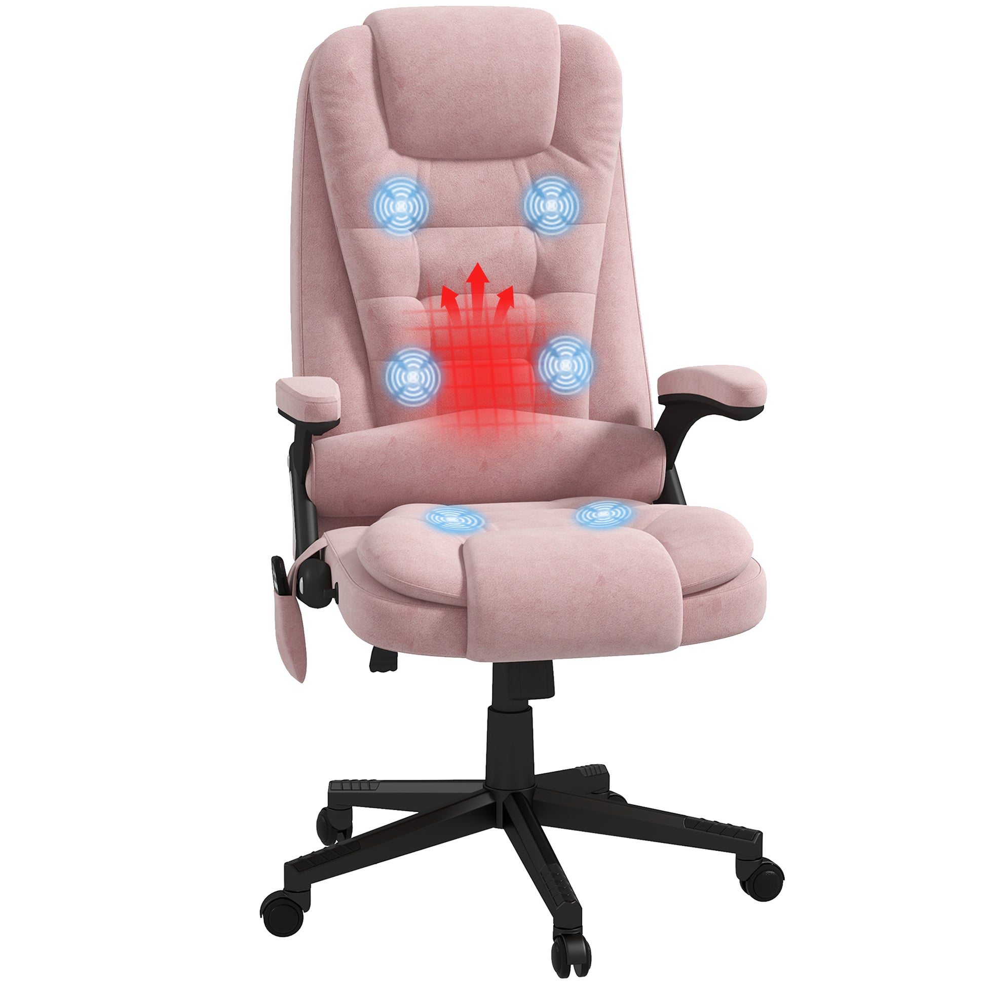 Homcom 6 Point Vibrating Massage Office Chair With Heat, Velvet High B Homcom 6 Point Vibrating Massage Office Chair With Heat, Velvet High B