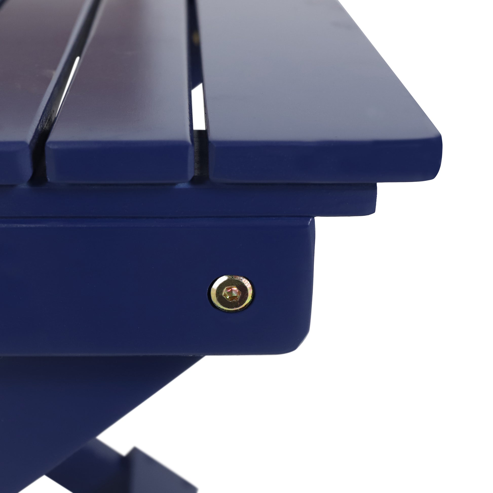 Outdoor Folding Wooden Side Table, Navy Blue, 15"D X 22.75"W X 18.25"H Navy Blue Acacia Wood