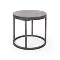 Coffee Table Set Black Silver Wood