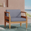 Aston Acacia Wood Outdoor Club Chairs With Cushions Teak Dark Gray Teak Acacia Wood