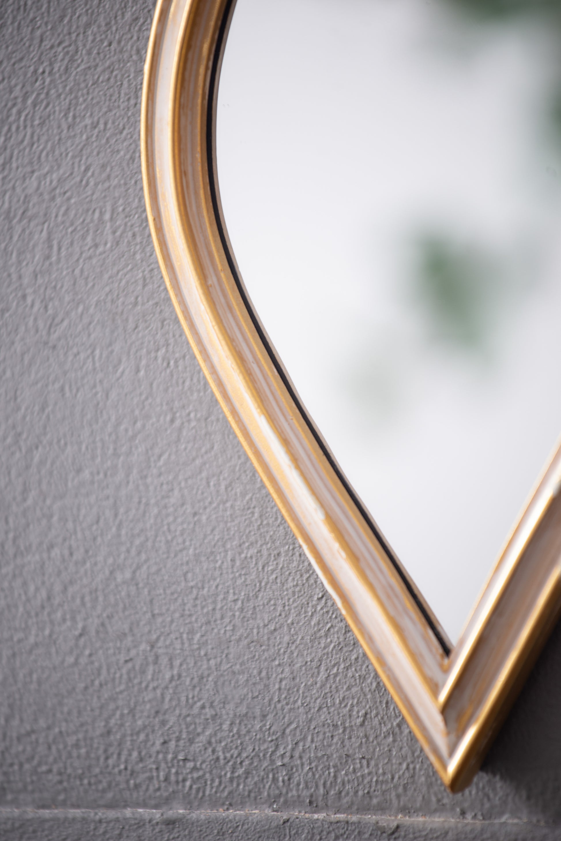 Small Decorative Mirror For Wall Decor, 2 Pieces Wall Accent, 4.5X9.5" Antique Gold Polyresin