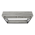 Accent Table, Console, Entryway, Narrow, Sofa, Living Room, Bedroom, Grey Laminate, Black Metal, Contemporary, Modern Grey Metal