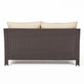 Antibes Seat & Table Brown Pe Rattan Iron Waterproof Fabric