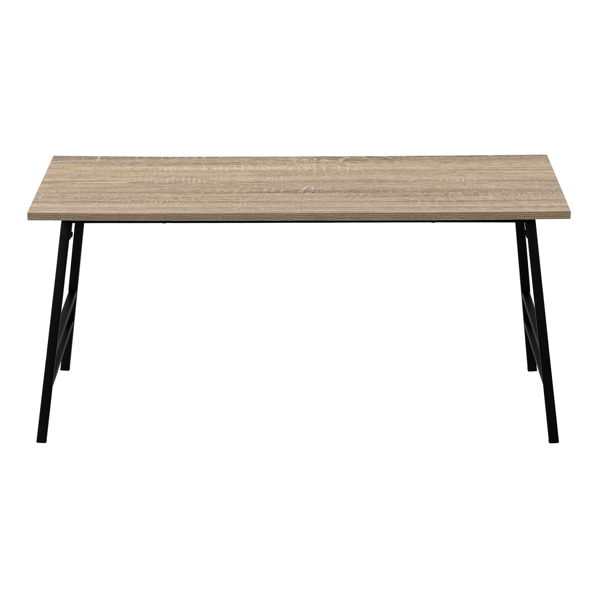 Coffee Table, Accent, Cocktail, Rectangular, Living Room, 40"L, Brown Laminate, Black Metal, Contemporary, Modern Taupe Mdf