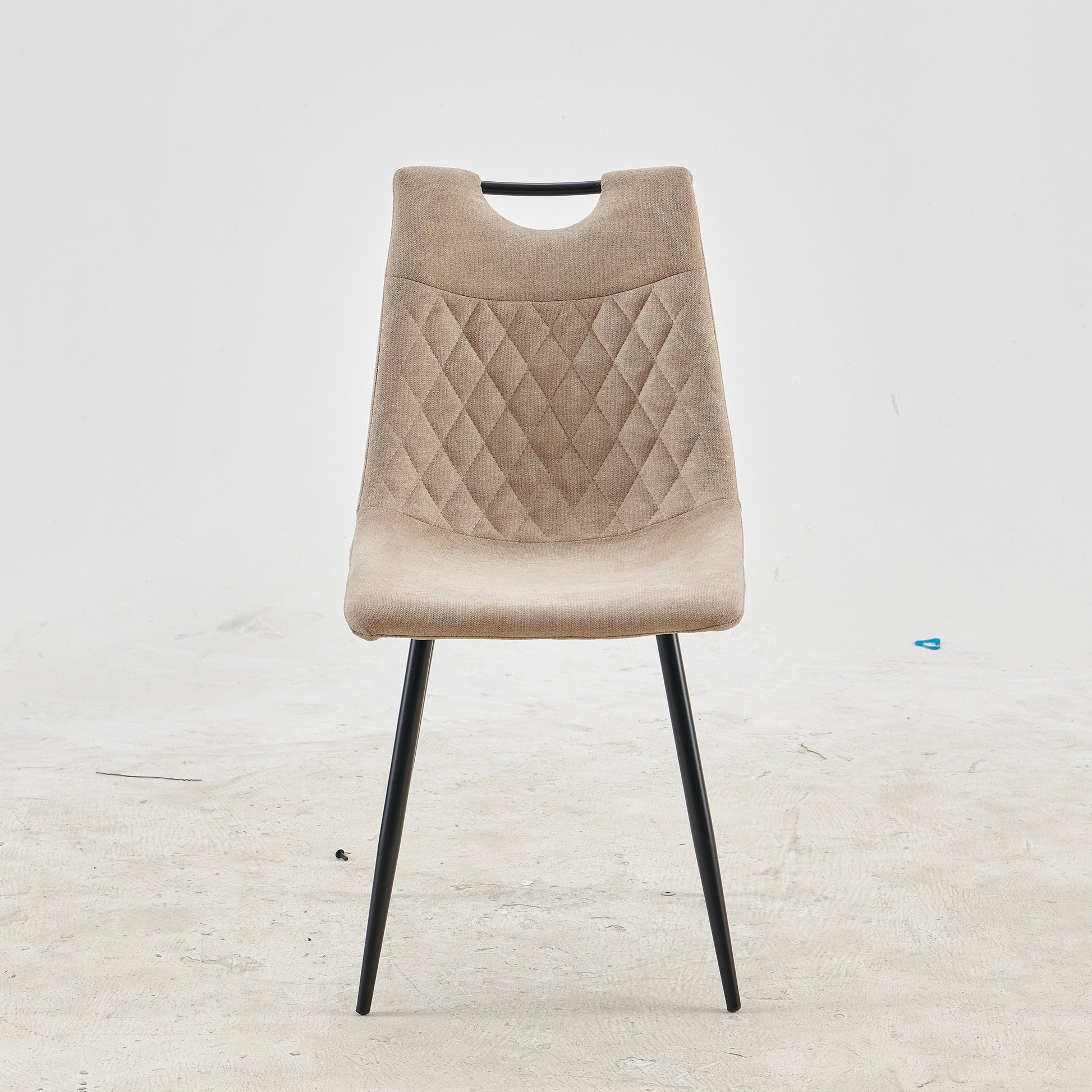 Black Leg And Beige Seat Chair,Set Of 4,Dining Chair,Coffee Chair Beige Metal