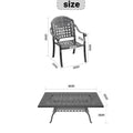 Cushions In Random Colors 5 Piece Set Of Cast Aluminum Patio Furniture With Cushions Yes Dining Set Black Seats 4 Rust Resistant Frame Water Resistant Cushion Garden & Outdoor Complete Patio Sets Aluminium