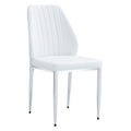 Set Of Four White Pu Comfort Dining Chairs 17.7