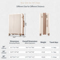 Luggage Sets 3 Piece Suitcase Set 20 24 28 With Usb Port,Carry On Luggage Airline Approved,Pp Lightweight Suitcase With Spinner Wheels,Ivory And Golden Ivory Gold Polypropylene