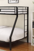 Limbra Sandy Black Finish Twin Xl Queen Bunk Bed Black Metal