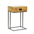 C Table Natural Grey Wood Metal