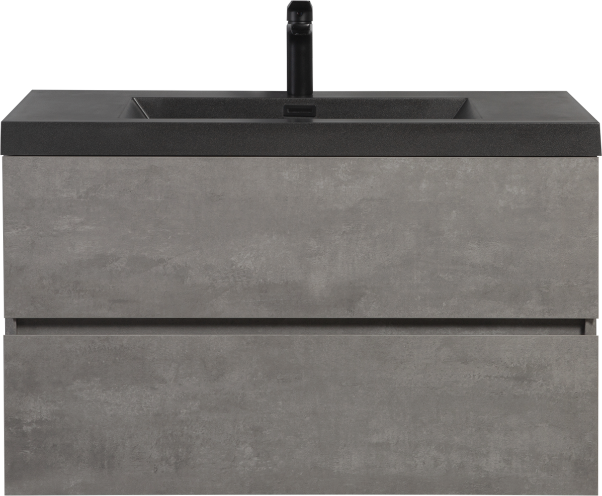 36" Floating Bathroom Vanity with Sink, Modern Wall 2-grey-plywood