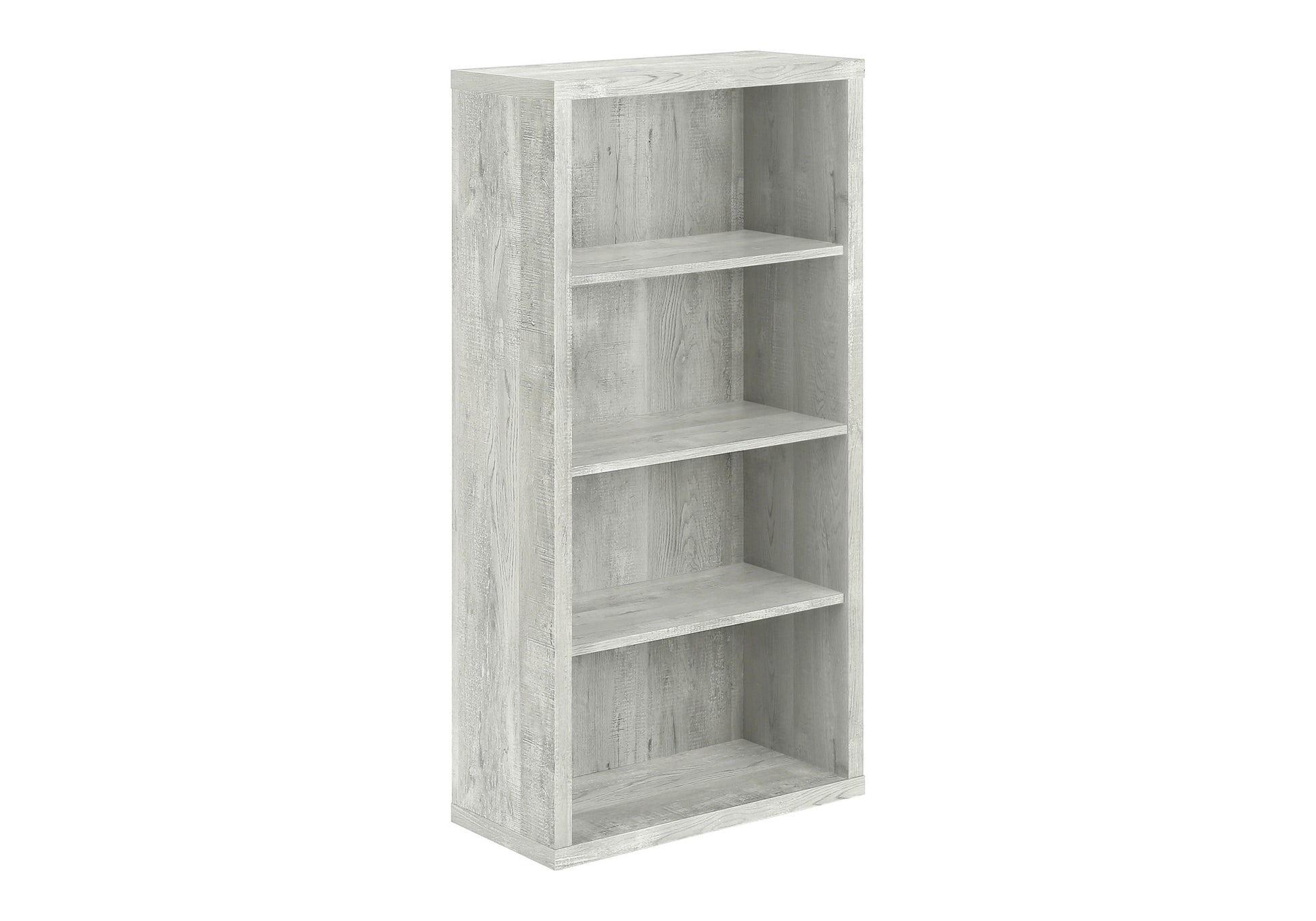 Bookshelf, Bookcase, Etagere, 5 Tier, 48"H, Office, Bedroom, Grey Laminate, Contemporary, Modern Grey Particle Board