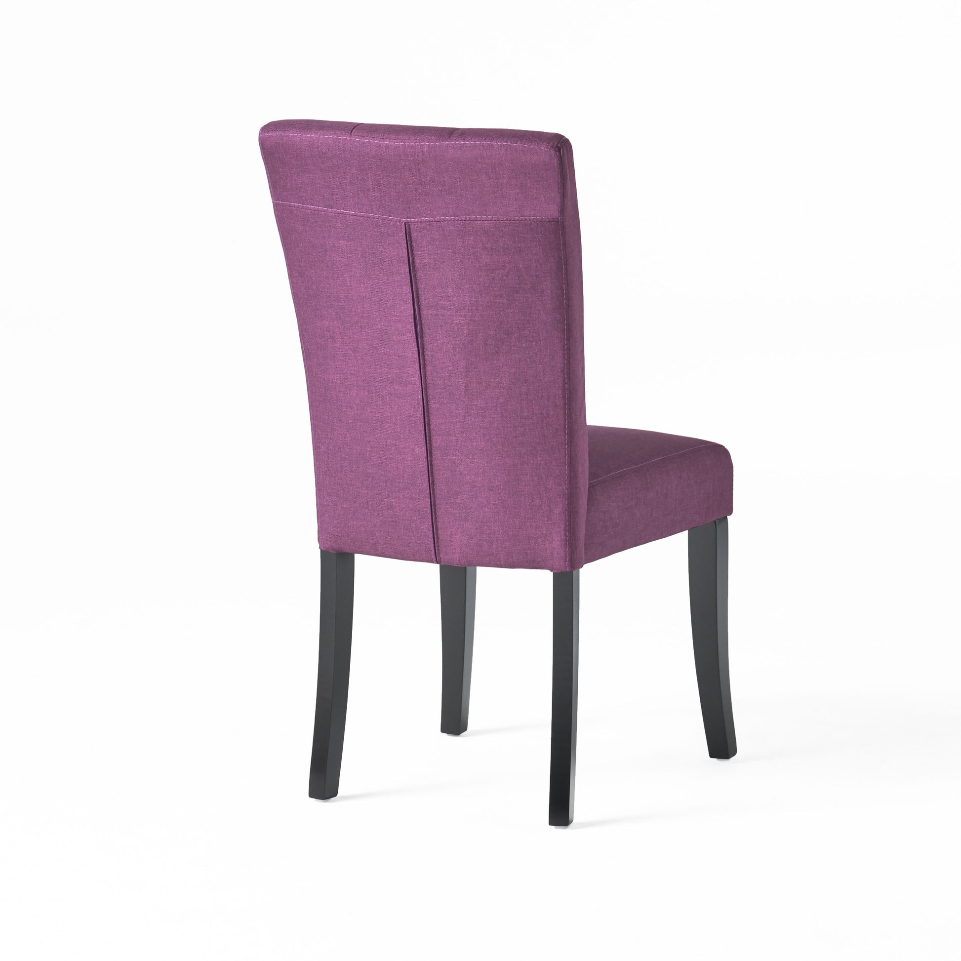 Dining Chair Set Of 2 Dark Purple Wood Waterproof Fabric