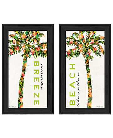 "Beach & Summer Breeze Take Me There" Framed Wall Art For Living Room, Wall Art Print For Home Decor, Bedroom Wall Art By Cindy Jacobs Multicolor Wood Paper