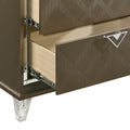 Dark Champagne 2 Drawer Nightstand Champagne 2 Drawers Bedroom Rectangle Glam,Modern Rubberwood Drawers Wood Plastic