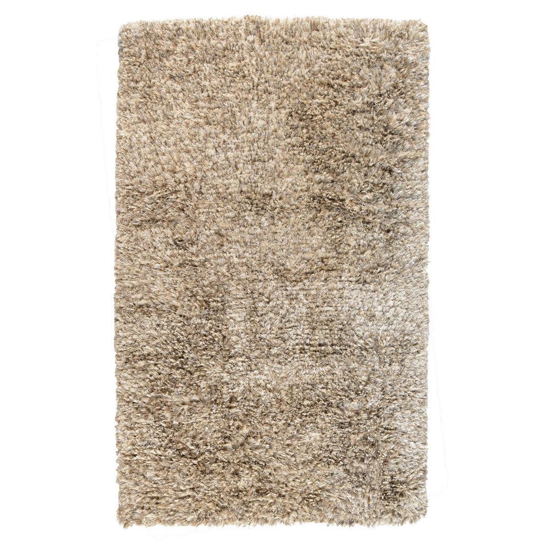 Harbinger 5 X 8 Shag Area Rug, Eco Friendly Handwoven Fabric Blend, Brown Brown Cotton