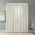 Fretwork Burnout Sheer Curtain Panel Ivory Polyester