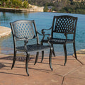 Cayman Arch Mesh I Chair Set Of 2 Black Aluminium