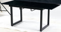 Black Color,Square Extendable Dining Table With Metal Leg,Modern Space Saving Kitchen Table For Living Room 70.86