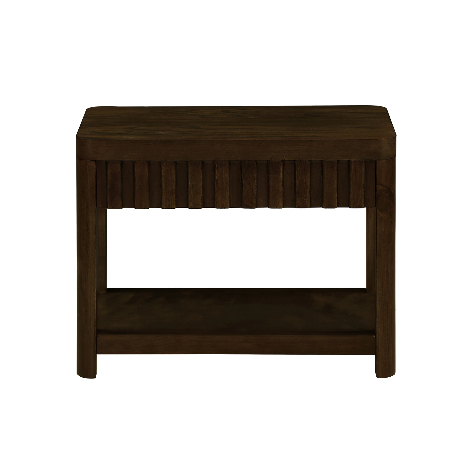 25'' Rectangular Farmhouse End Table With Storage Shelf, Sofa Side Table With Solid Wood Legs For Living Room, Bedroom, Office, Espresso Espresso Pine