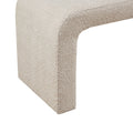 Boucle Waterfall Bench Beige Wood Fabric