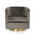 Swivel Arm Chair Grey Velvet