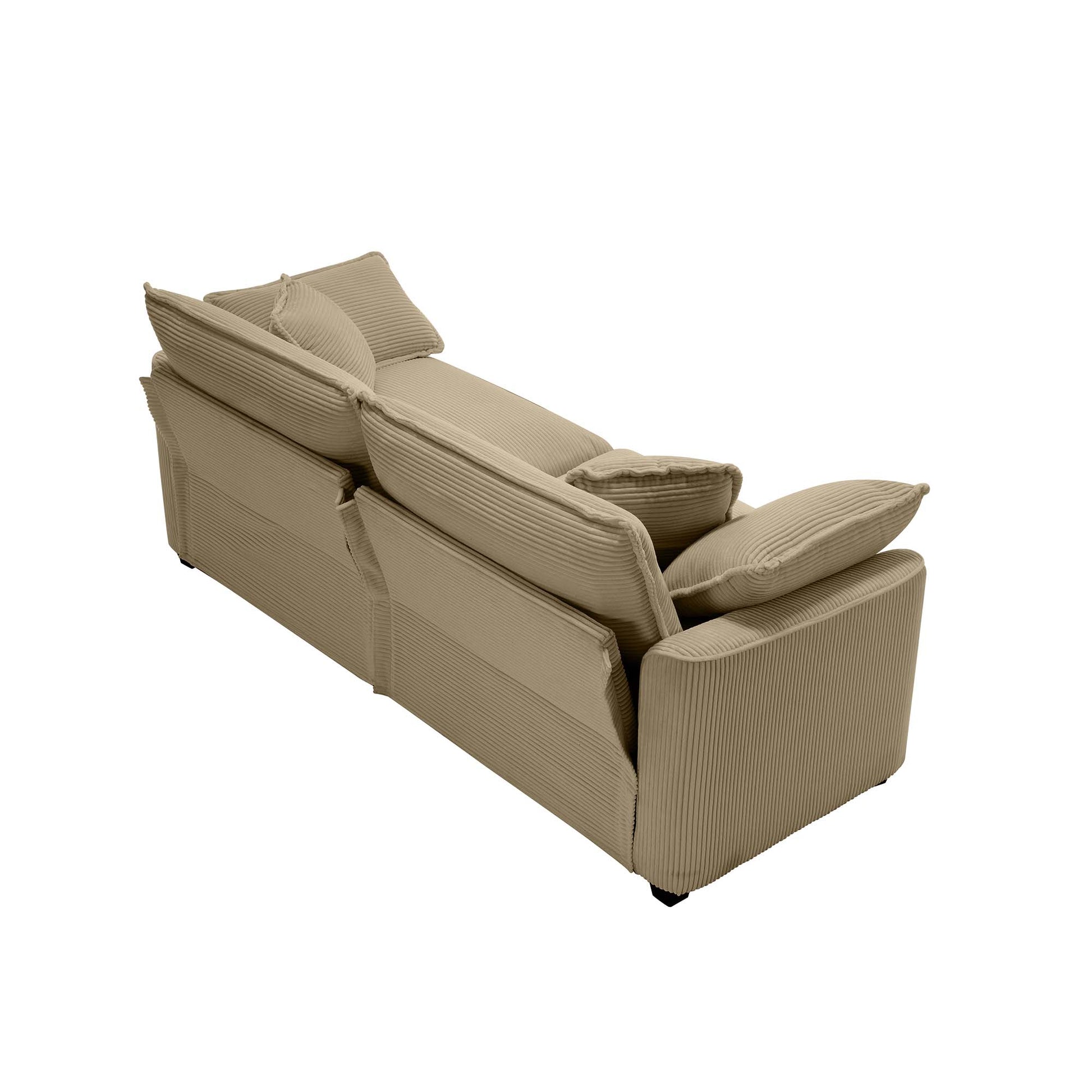 Warm And Cozy Sofa Set With Soft Cushions And Pillows, Home Theater Style Sofa Set Consisting Of One 2 Seater Sofas And Two Single Sofa In Tan Corduroy Fabric Tan Corduroy 4 Seat