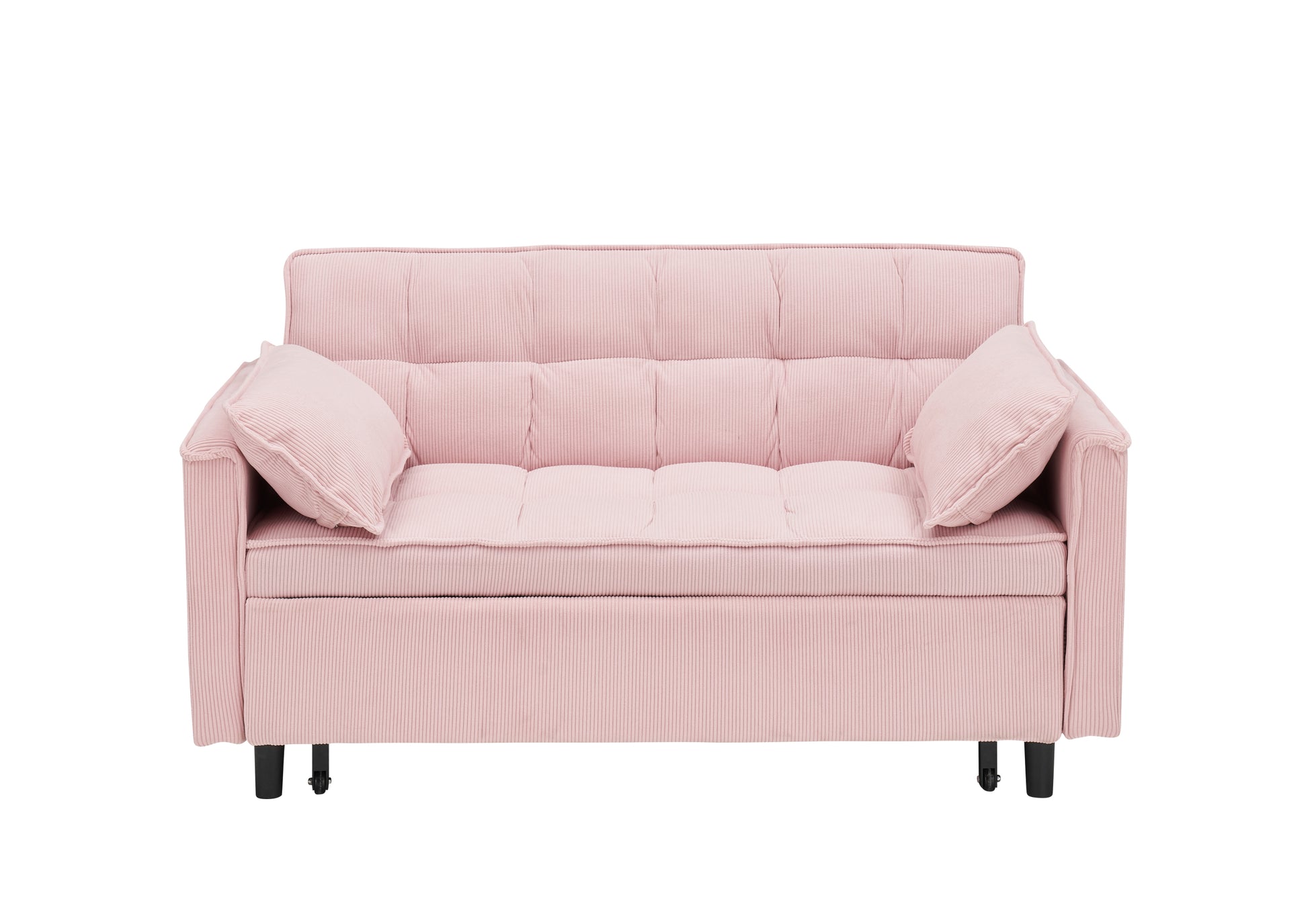 Folding Sofa Bed With Adjustable Back Access To Sofa Recliner Single Bed Adult Modern Chair Bed ,Pink Pink Corduroy 2 Seat