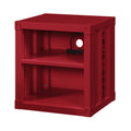 Red Nightstand With Open Shelf Red Bedroom Contemporary,Industrial Shelf Metal