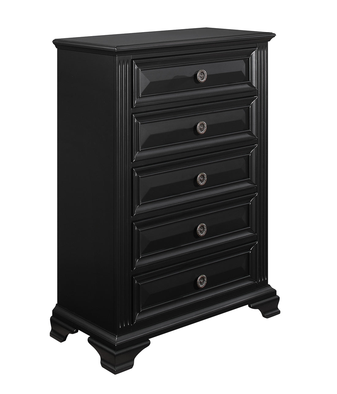 Rex Black Chest Black Solid Wood Mdf