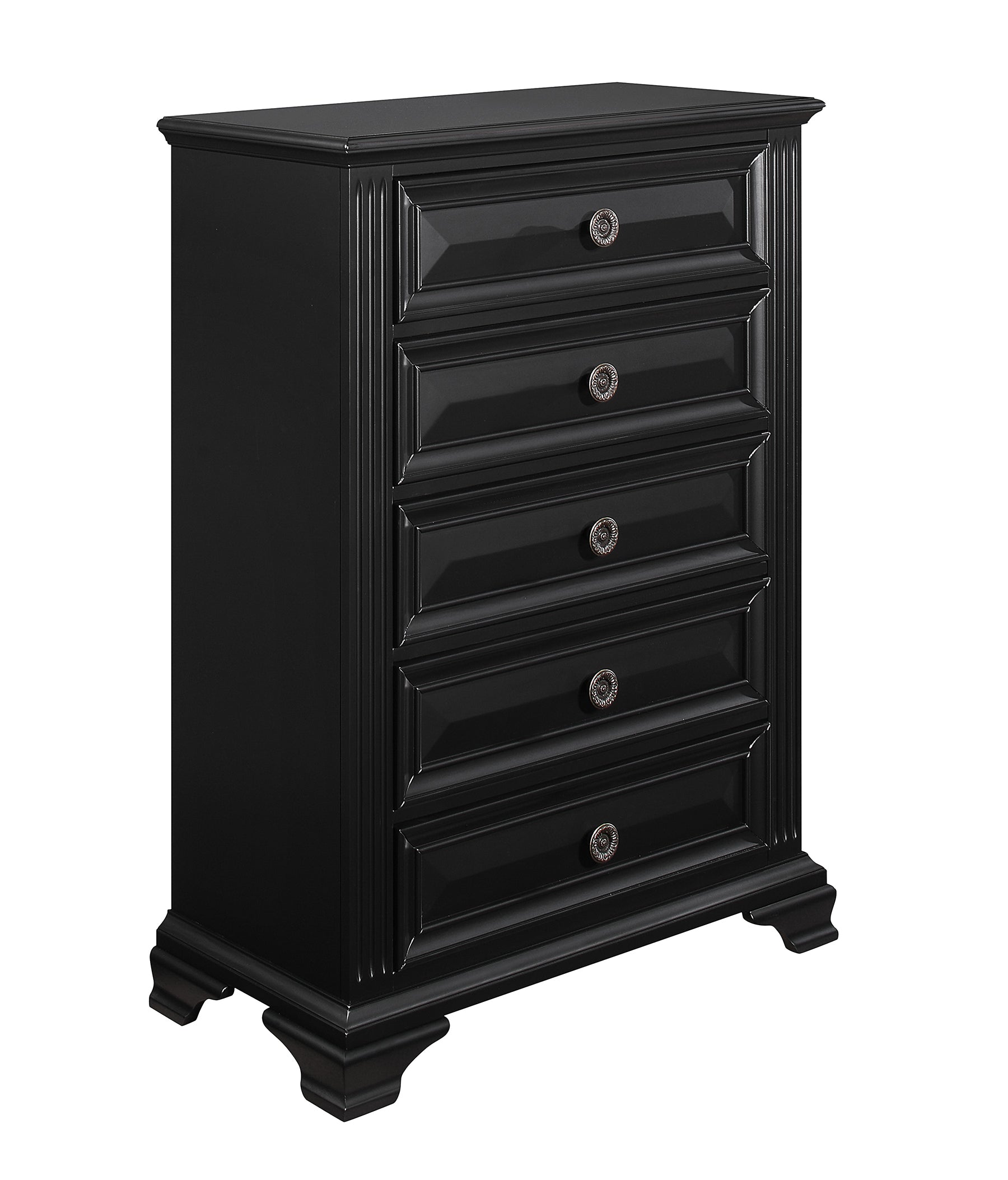 Rex Black Chest Black Solid Wood Mdf