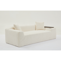Arrived 2 Piece Boucle Cloud Sofa Set, Upholstered Sofa Set, Modern 3 Seater And 2 Seater Sofa With Mdf End Table For Living Room ,Apartment,3 2 Couch,Boucle,Beige Beige Polyester Primary Living Space Soft Tight Back Modern Square Arms Foam Upholstered 5