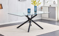 Large Modern Minimalist Rectangular Glass Dining Table For 6 8 With 0.39