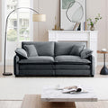 Warm And Cozy Living Room Sofa With 4 Pillows Upholstered Large Deep Seat 2 Seater Sofa For Living Room,Grey Corduroy Grey Corduroy 2 Seat